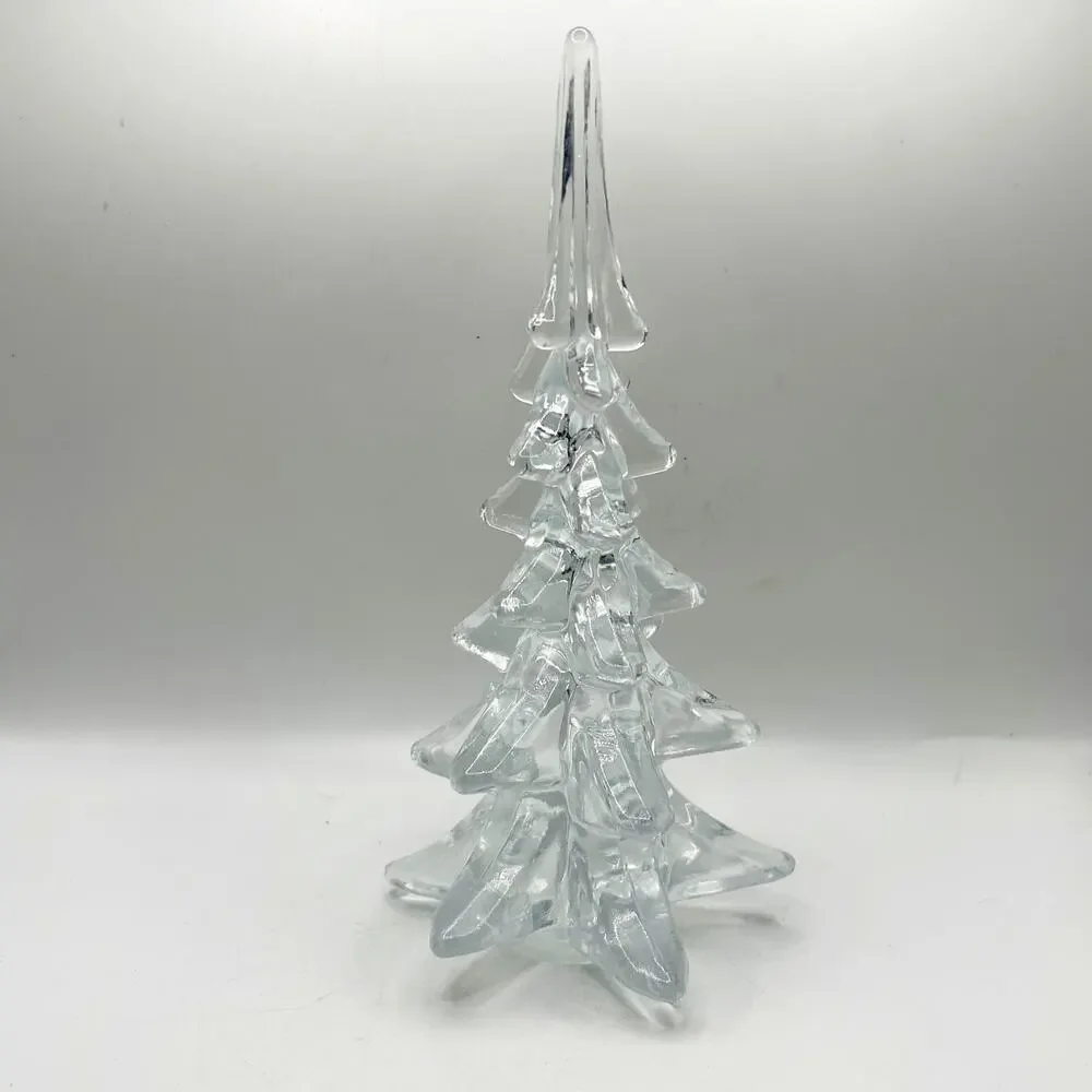 Vintage Crystal Glass Christmas Tree 8” Tall Clear Glass Figurine EUC - Picture 5 of 7
